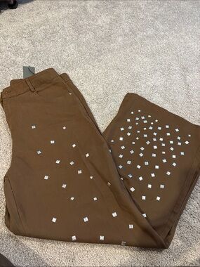 Brown Studded Men's Pants